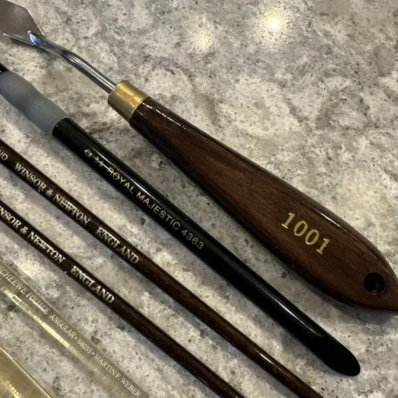 Lot Of Vintage Oil Paint Brushes 40 Winsor & Newton Robert Simmons Master Touch - Picture 5 of 16